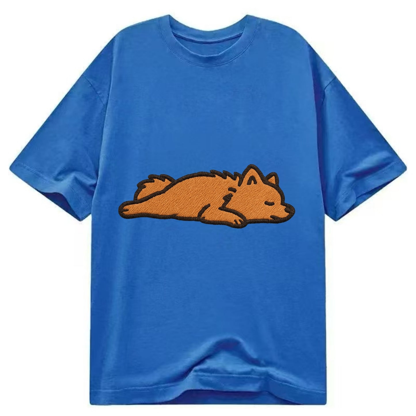 Pomeranian - Orange fluffy fully relaxed Classic T-shirt - Blue