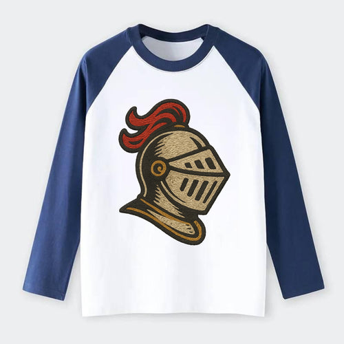 Knight Helmet  - Raglan Long Sleeve T-Shirt