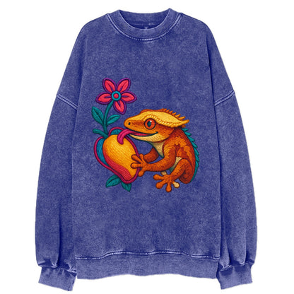 Crested Gecko - Vintage Sweatshirt - Blue