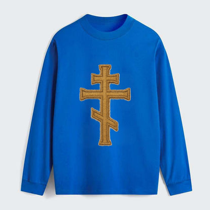 Orthodox Cross  - Classic Long Sleeve Shirt - Blue