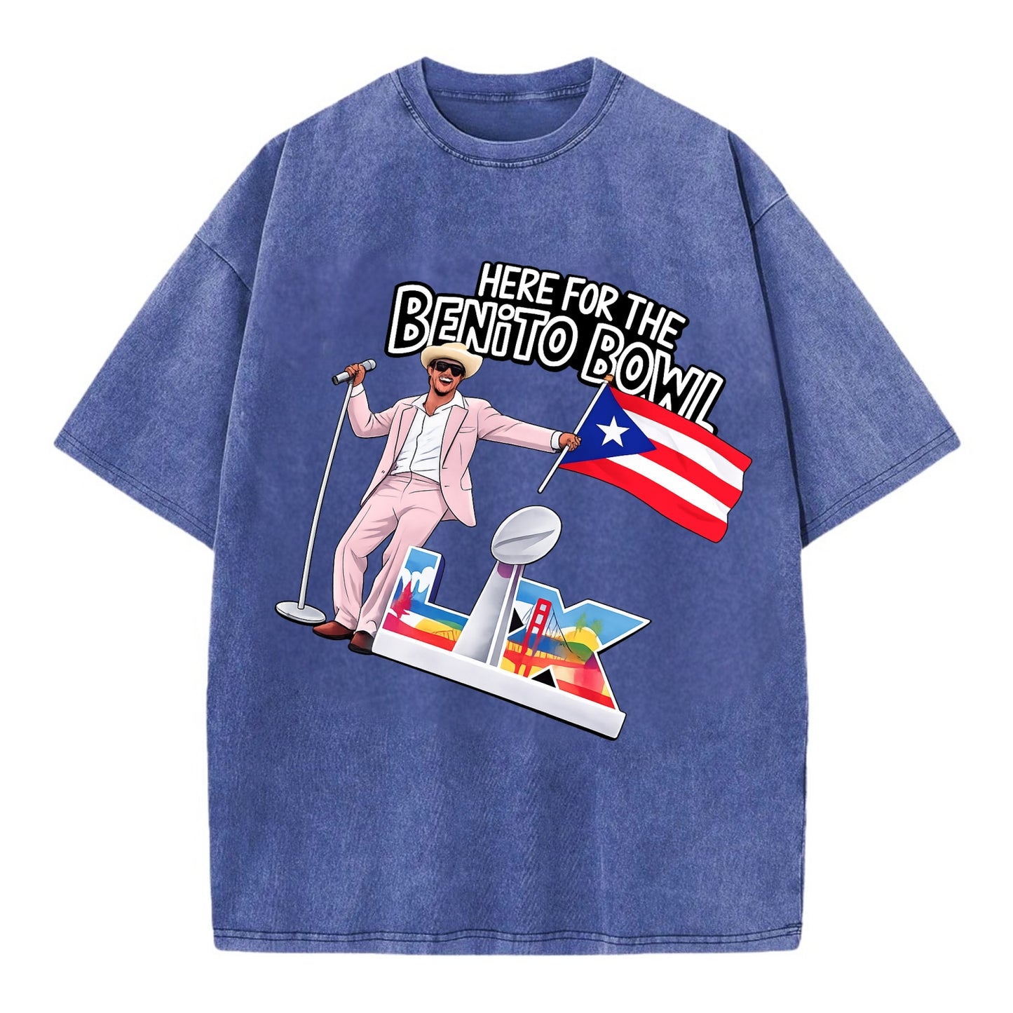 Here For The Bento Bowl - Vintage T-shirt - Blue