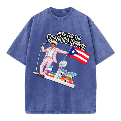 Here For The Bento Bowl - Vintage T-shirt - Blue