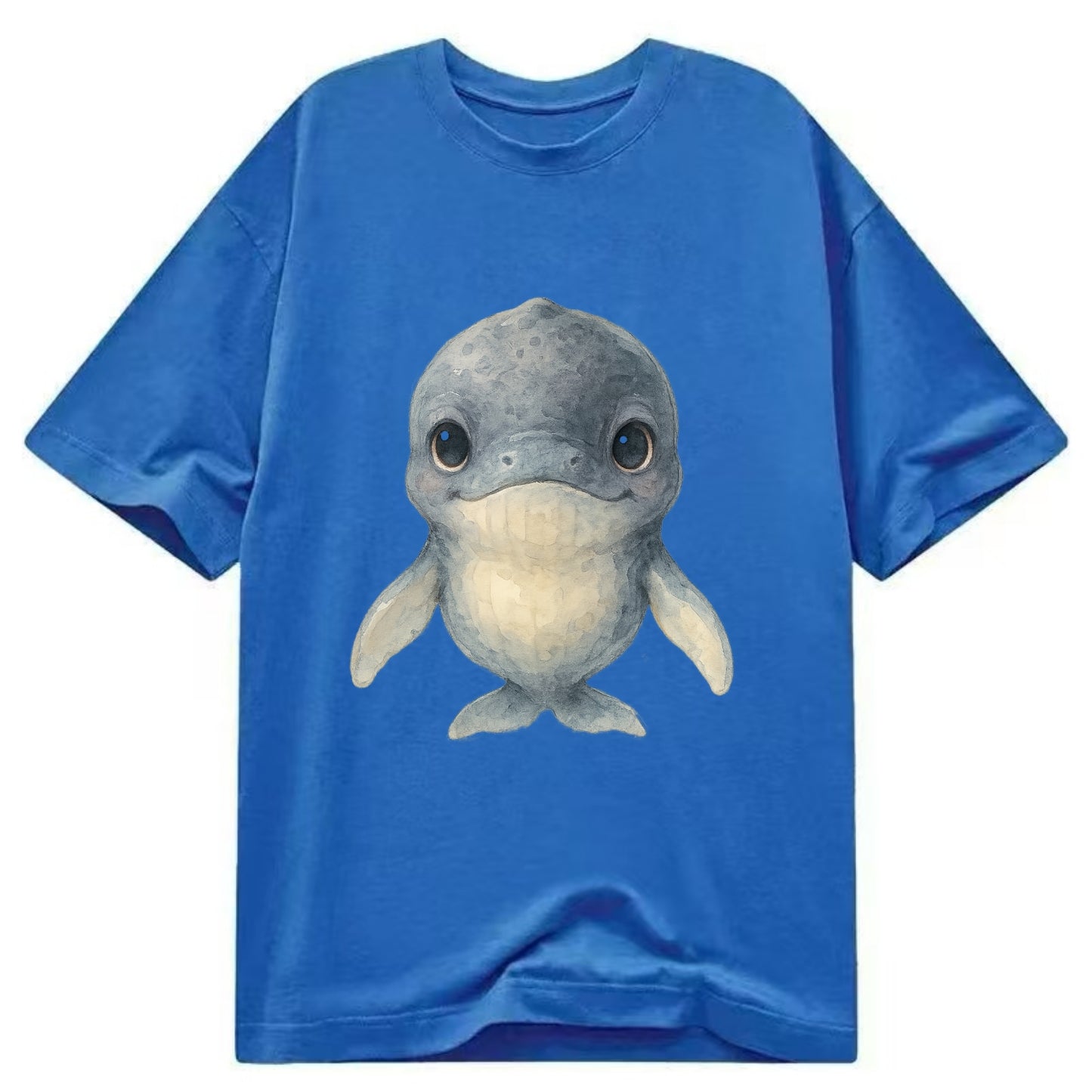 Baby Humpback Whale - dark gray with white flippers, large gentle eyes, - Classic T-shirt - Blue