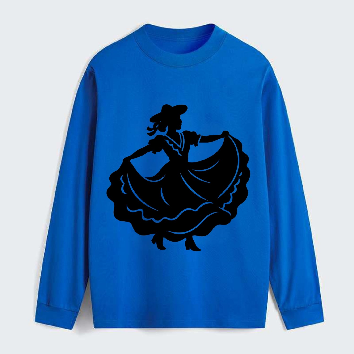 Mexican folk dancer twirling skirt - Classic Long Sleeve Shirt - Blue