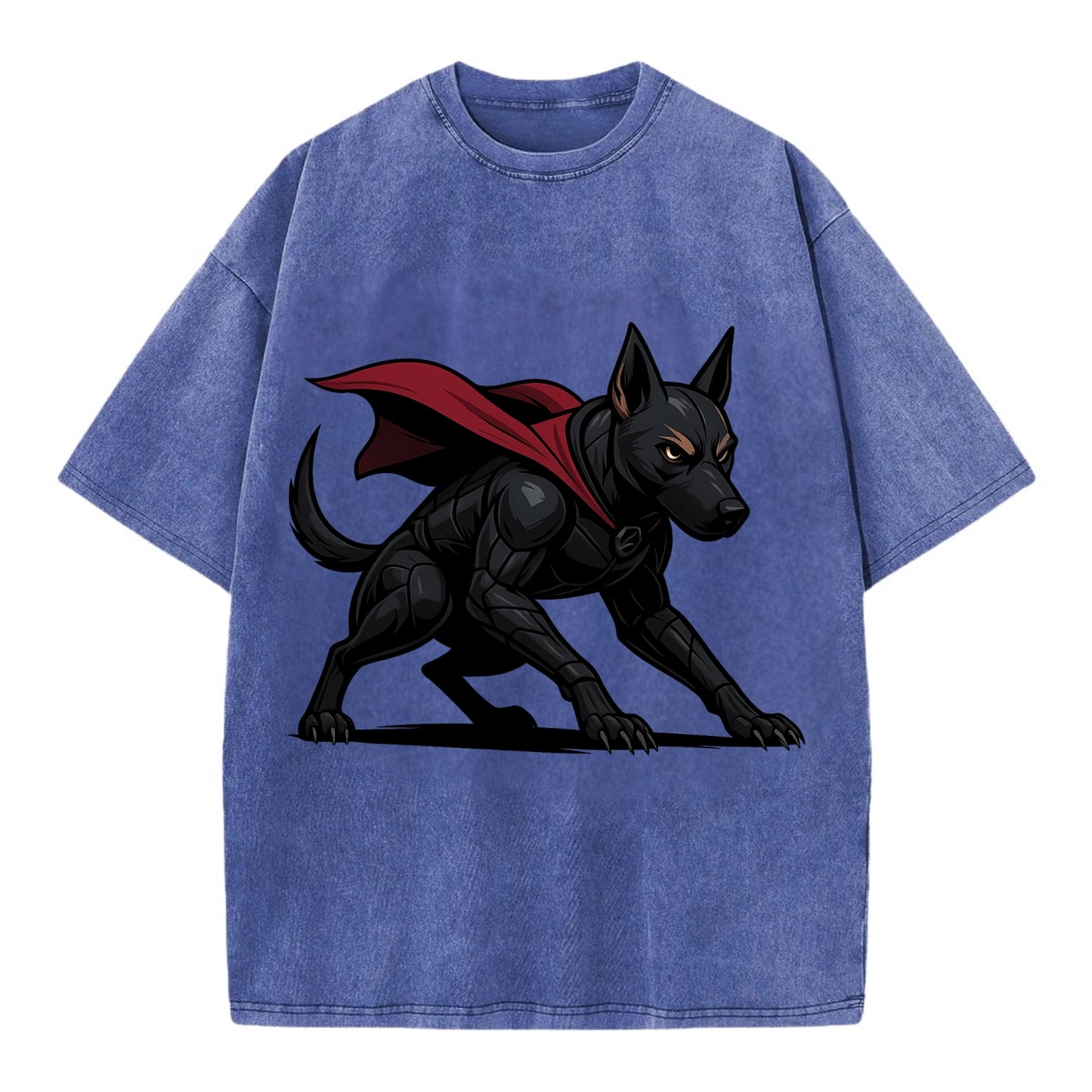 Belgian Malinois Black Panther  - Vintage T-shirt - Blue