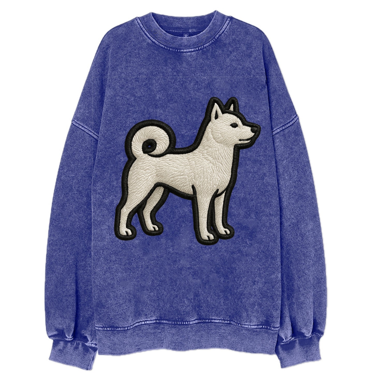Kishu Ken - Contemporary white hunter de - Vintage Sweatshirt - Blue