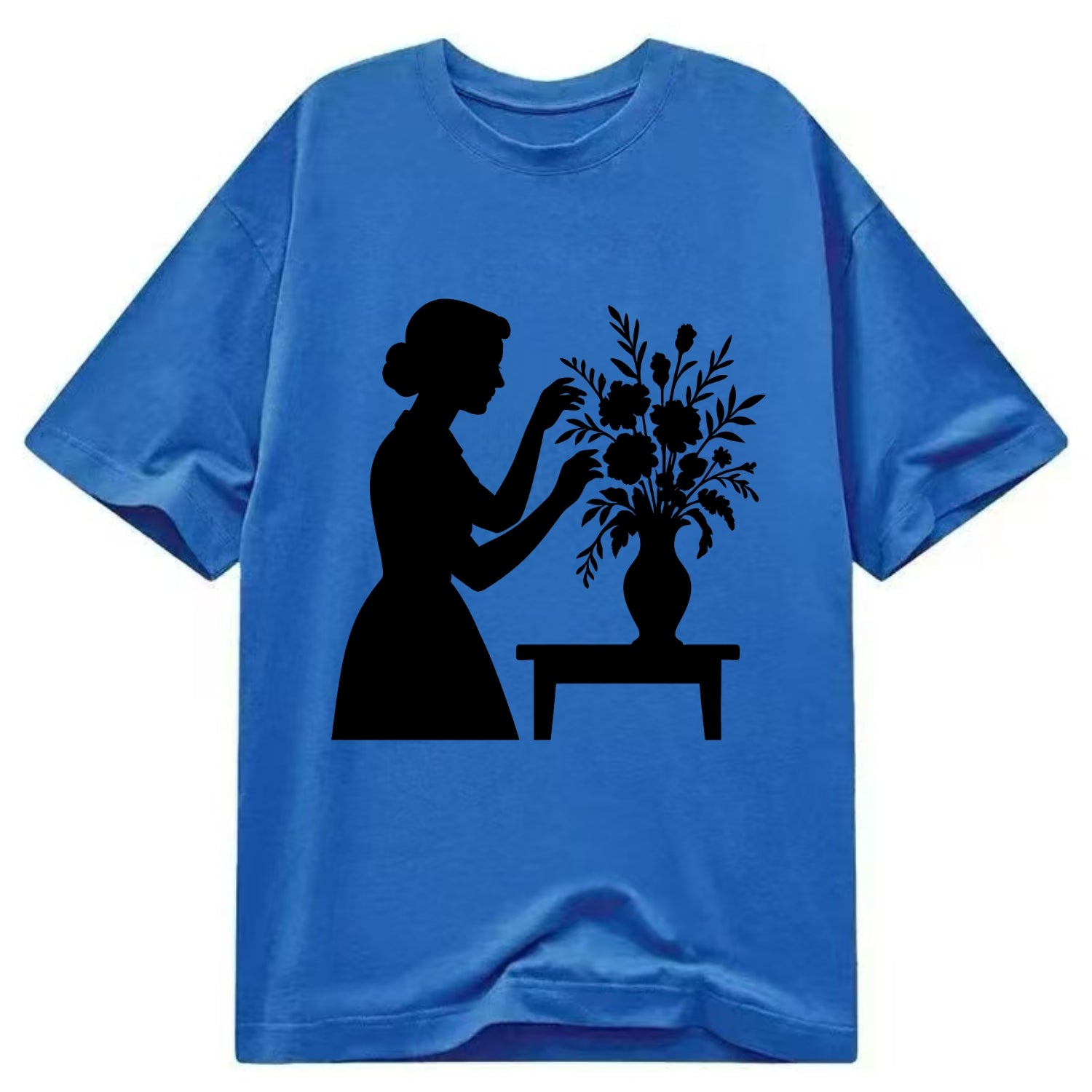 Florist arranging dramatic bouquet - Classic T-shirt - Blue