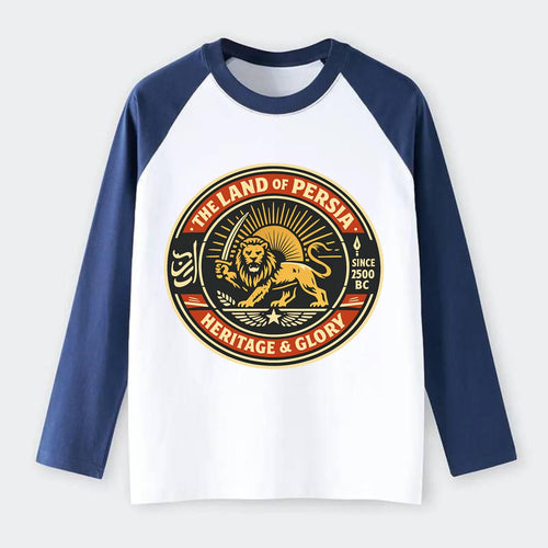 Iranian Heritage Emblem - Raglan Long Sleeve T-Shirt