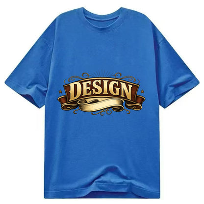 Bold typography design - "DESIGN" - intentional creation, aesthetic planning - Classic T-shirt - Blue