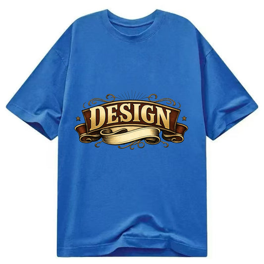 Bold typography design - "DESIGN" - intentional creation, aesthetic planning - Classic T-shirt - Blue