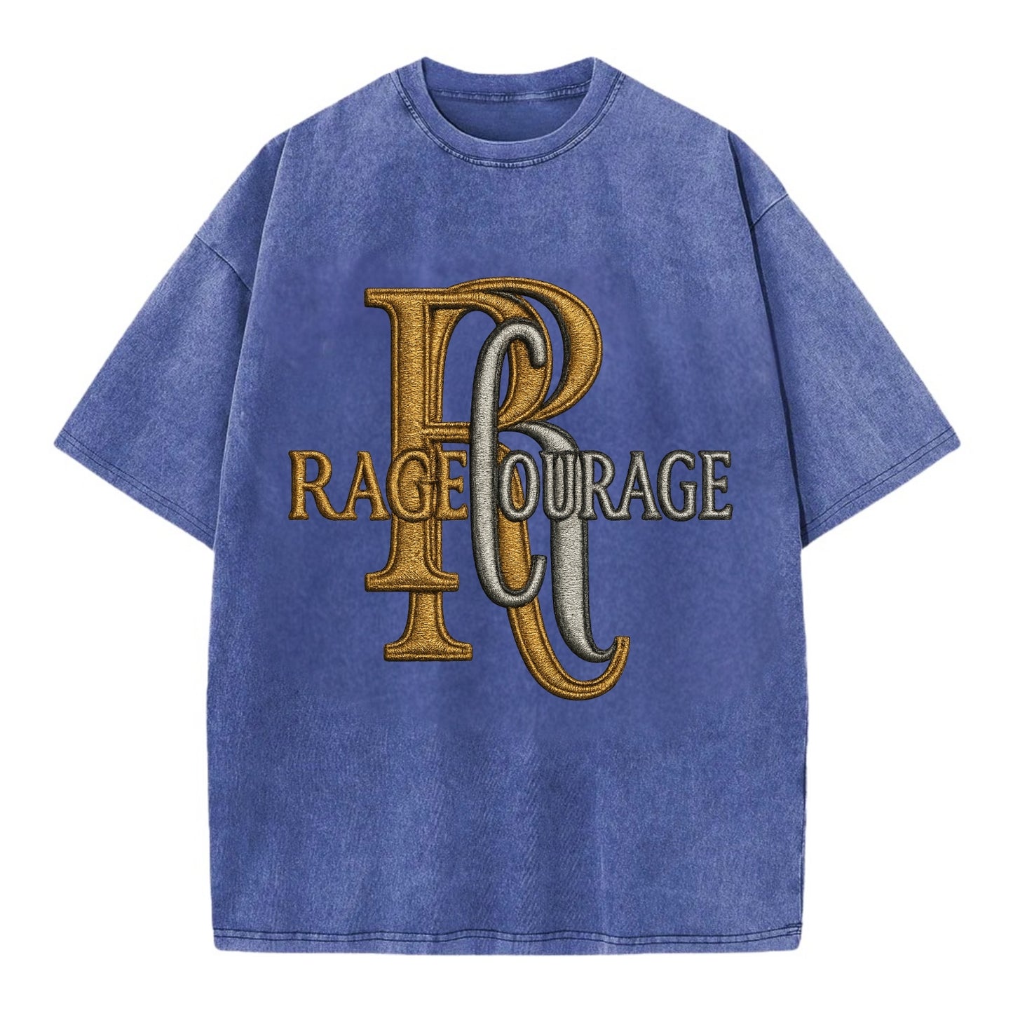 RAGE;COURAGE MODE Warrior Green Hat - Vintage T-shirt - Blue