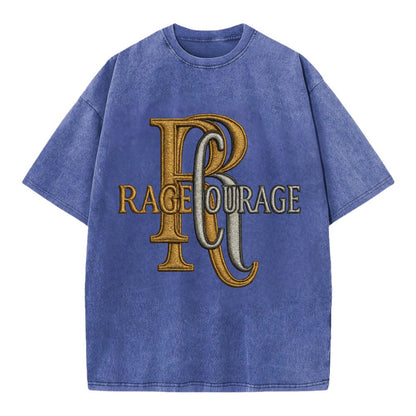 RAGE;COURAGE MODE Warrior Green Hat - Vintage T-shirt - Blue