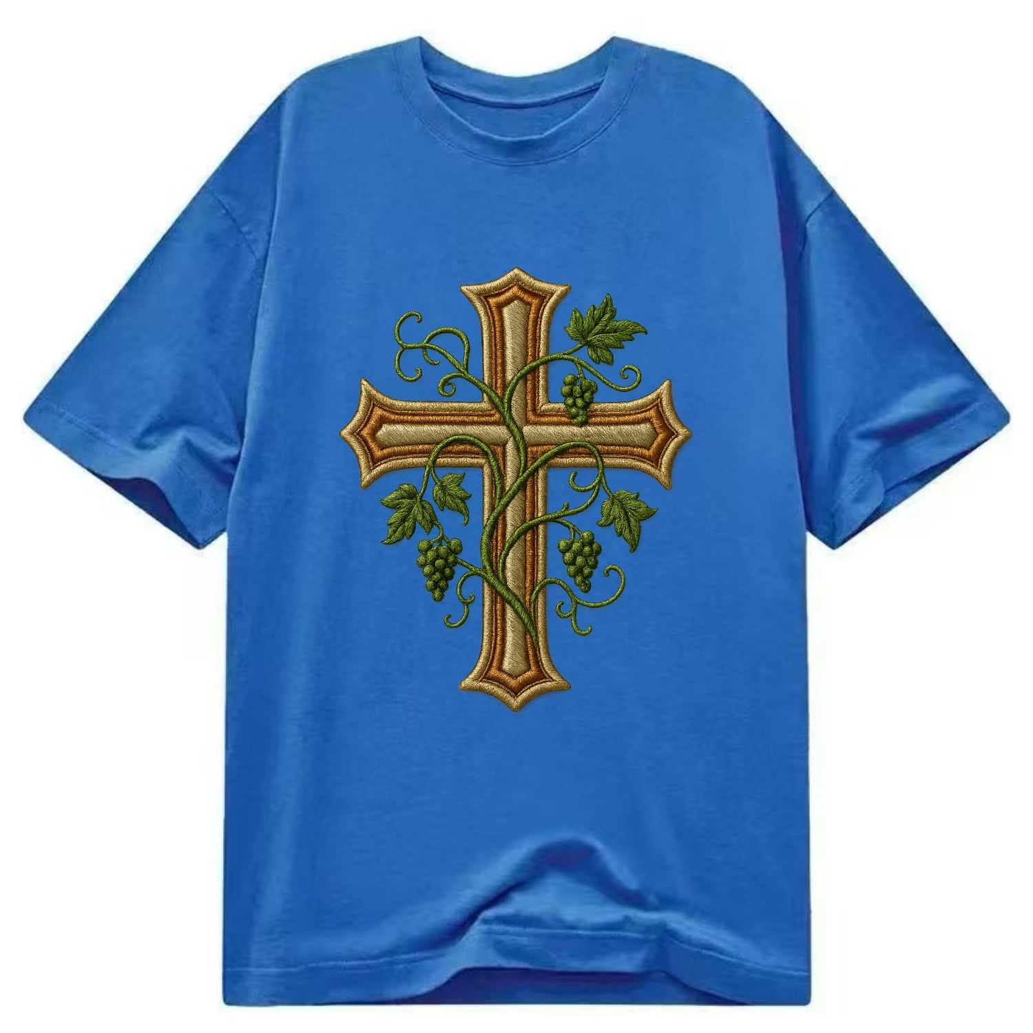 Vine Cross  - Classic T-shirt - Blue