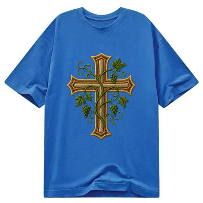 Vine Cross  - Classic T-shirt - Blue