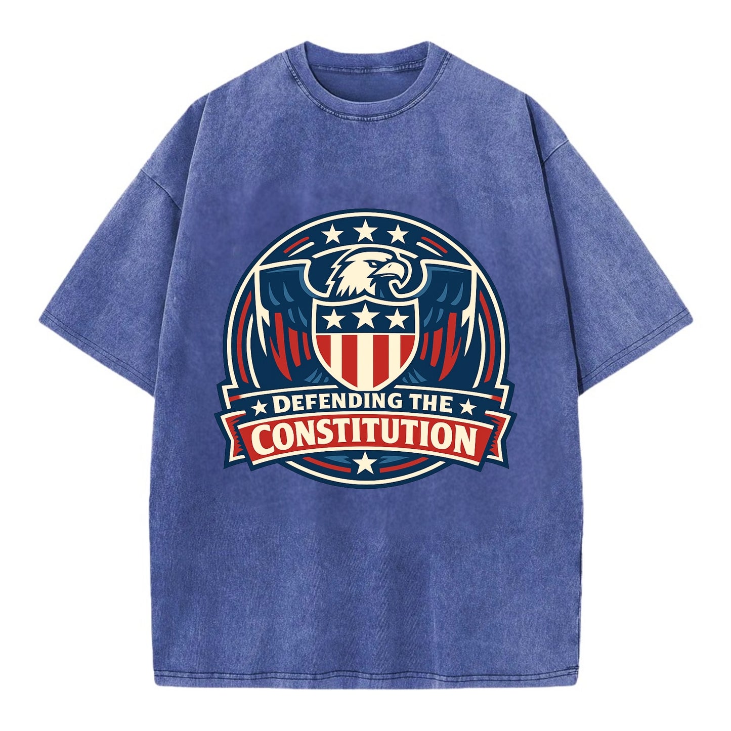 Defend Constitution - Vintage T-shirt - Blue