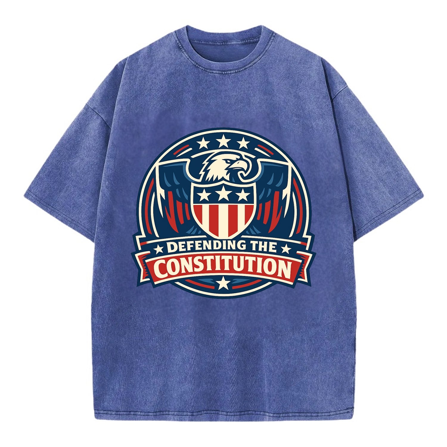 Defend Constitution - Vintage T-shirt - Blue