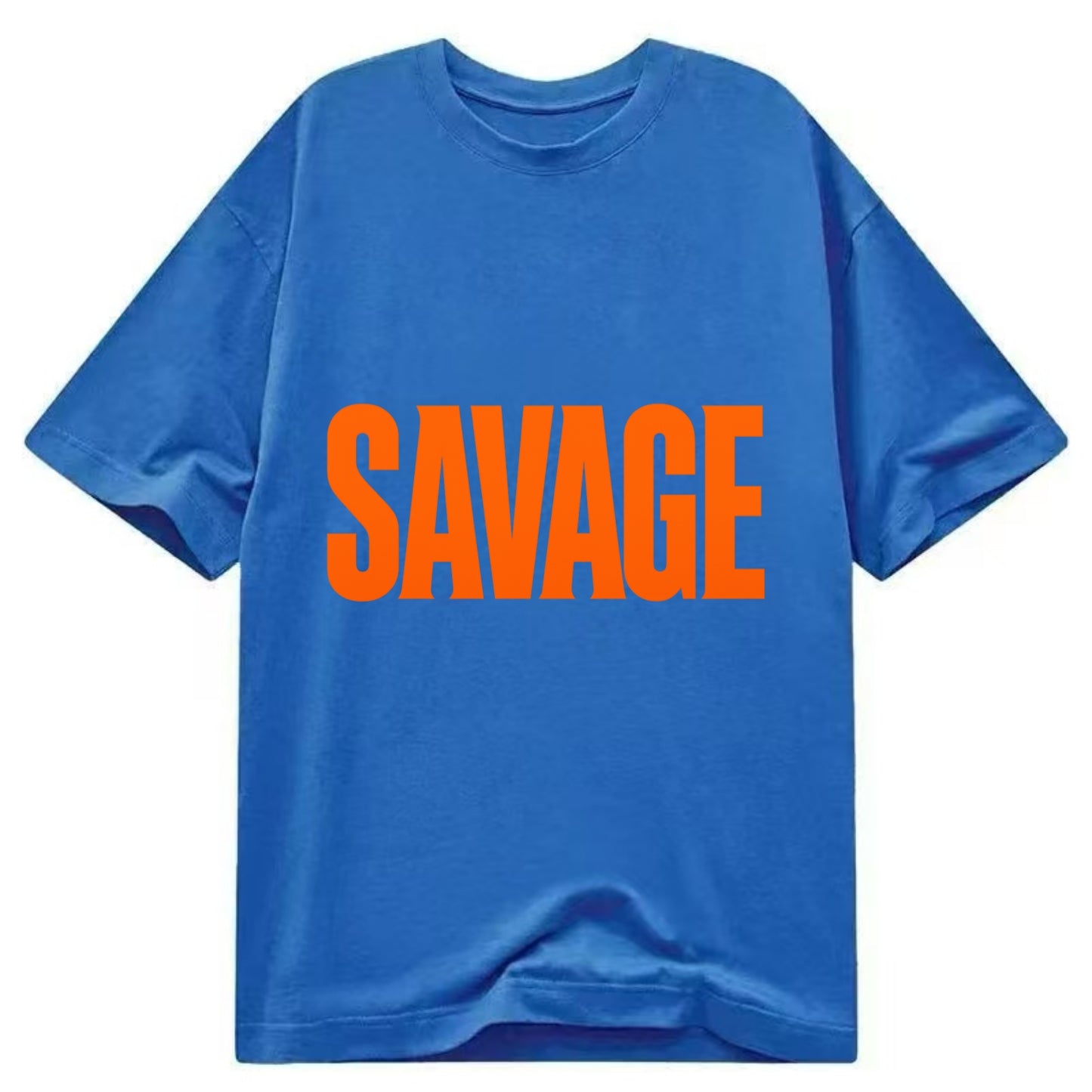 Bold typography design - "SAVAGE" - fierce attitude, taking no prisoners - Classic T-shirt - Blue