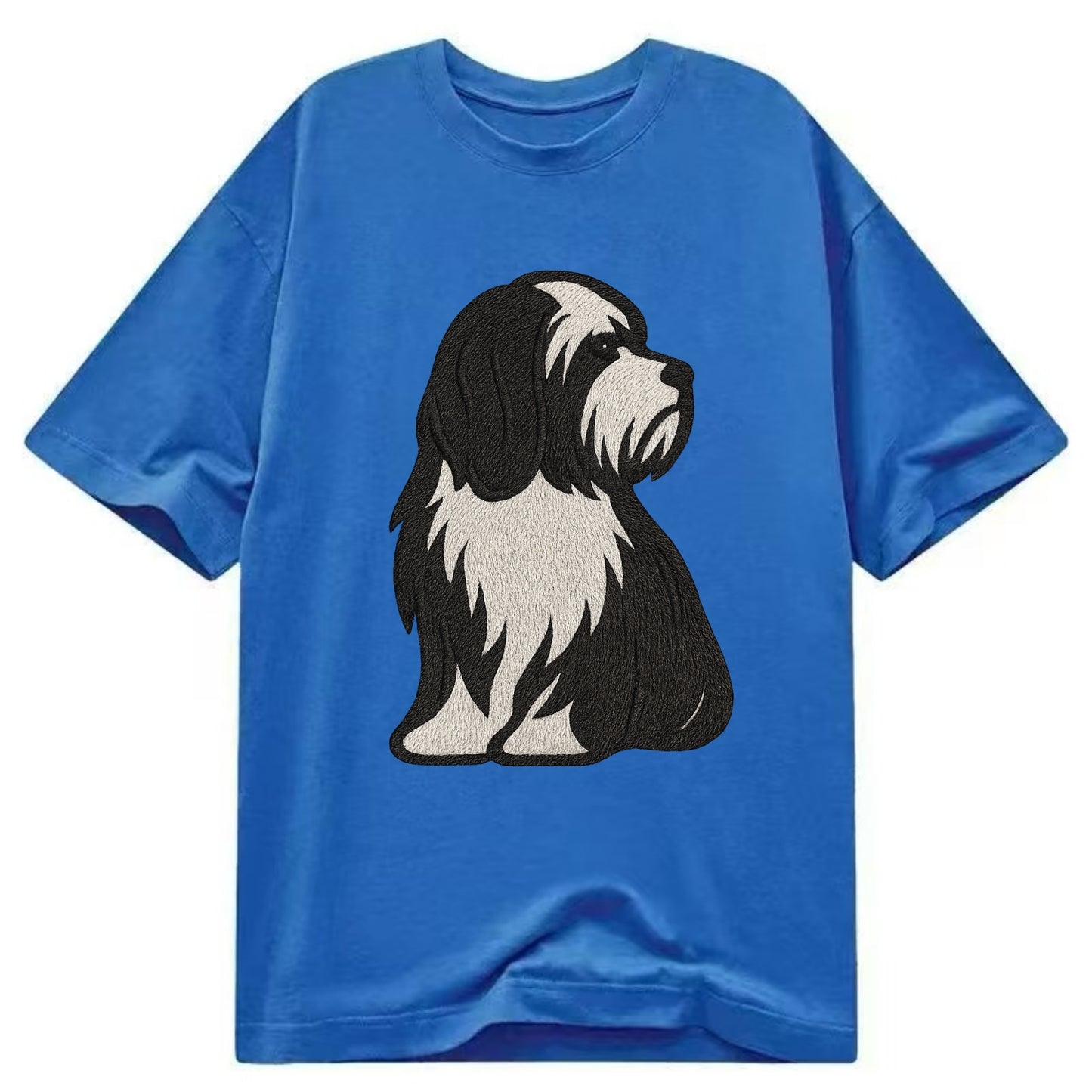Tibetan Terrier - Black and white long c - Classic T-shirt - Blue