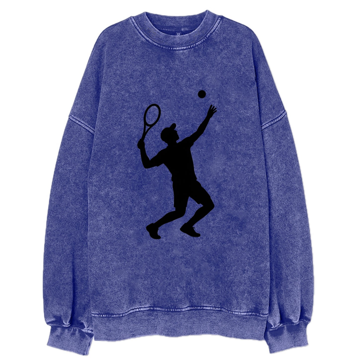 Tennis player serving powerful shot - Vintage Sweatshirt - Blue