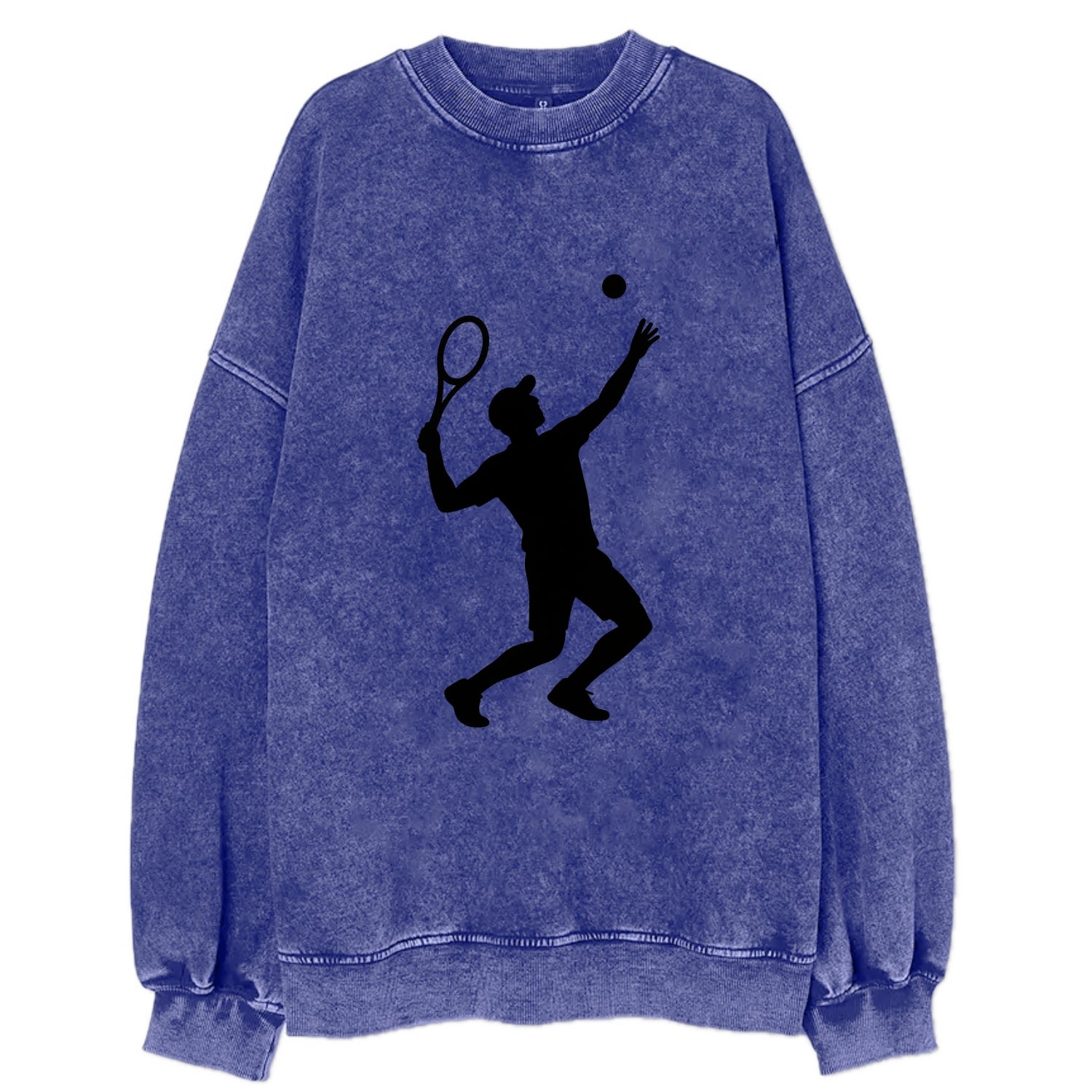 Tennis player serving powerful shot - Vintage Sweatshirt - Blue