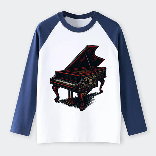 Harpsichord with baroque decorative styling - Raglan Long Sleeve T-Shirt
