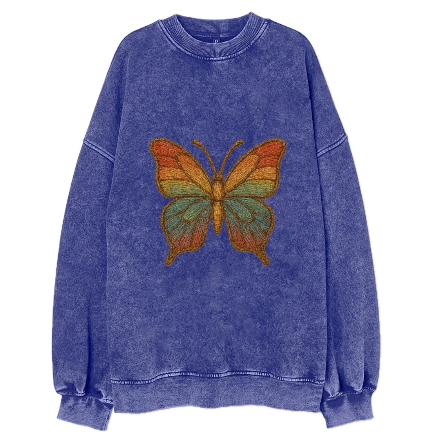 Butterfly Transformation  - Vintage Sweatshirt - Blue