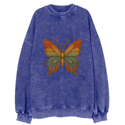 Butterfly Transformation  - Vintage Sweatshirt - Blue
