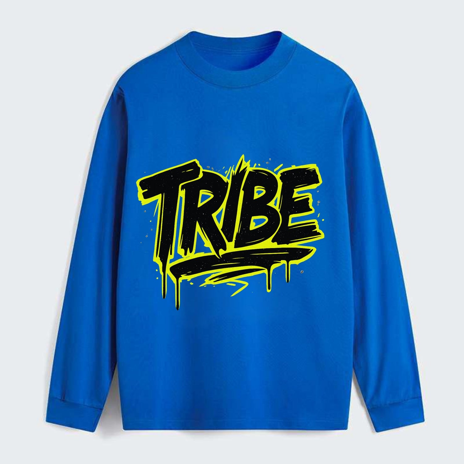 Bold typography design - "TRIBE" - your community, your group - Classic Long Sleeve Shirt - Blue