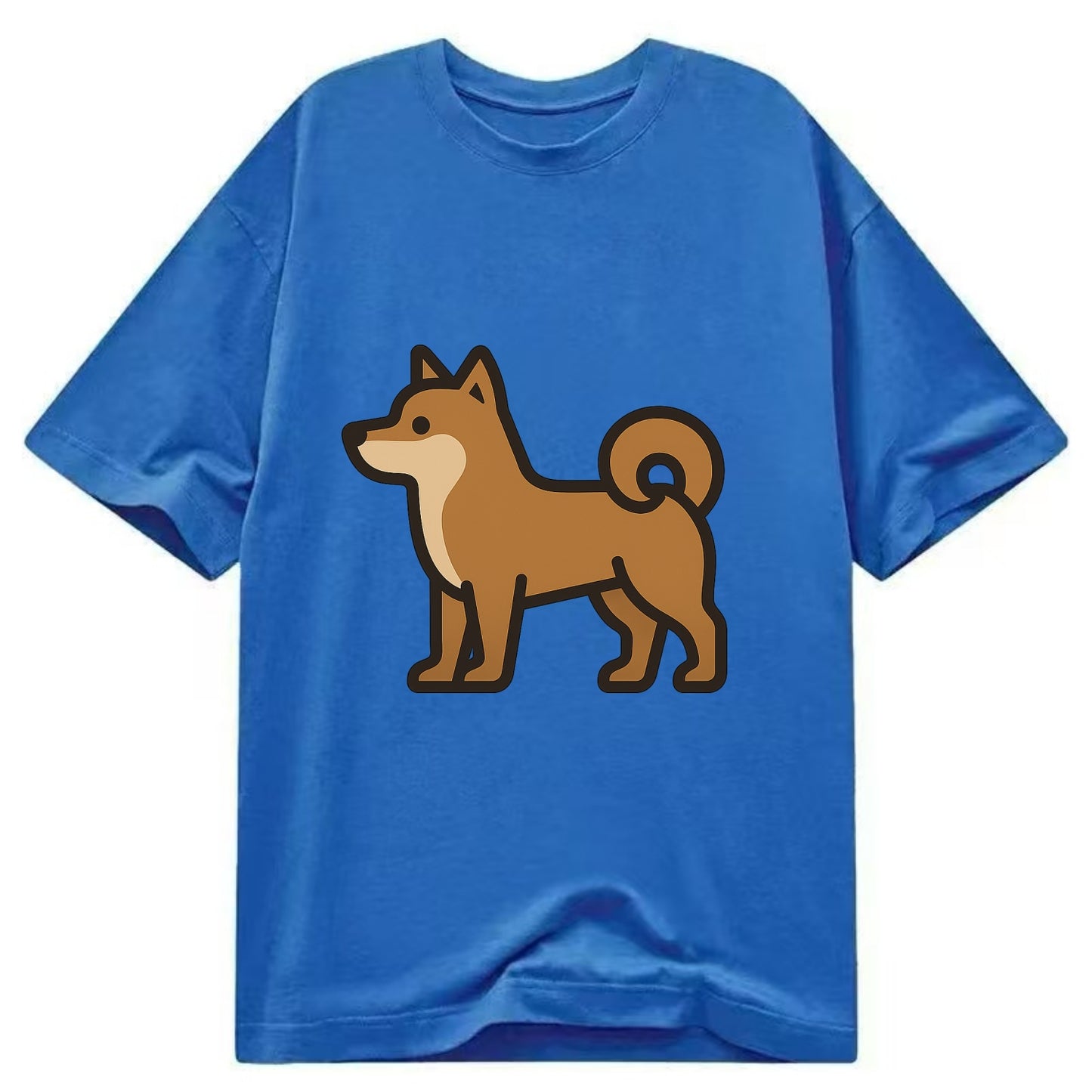 Shiba Inu - Red sesame flat side profile - Classic T-shirt - Blue