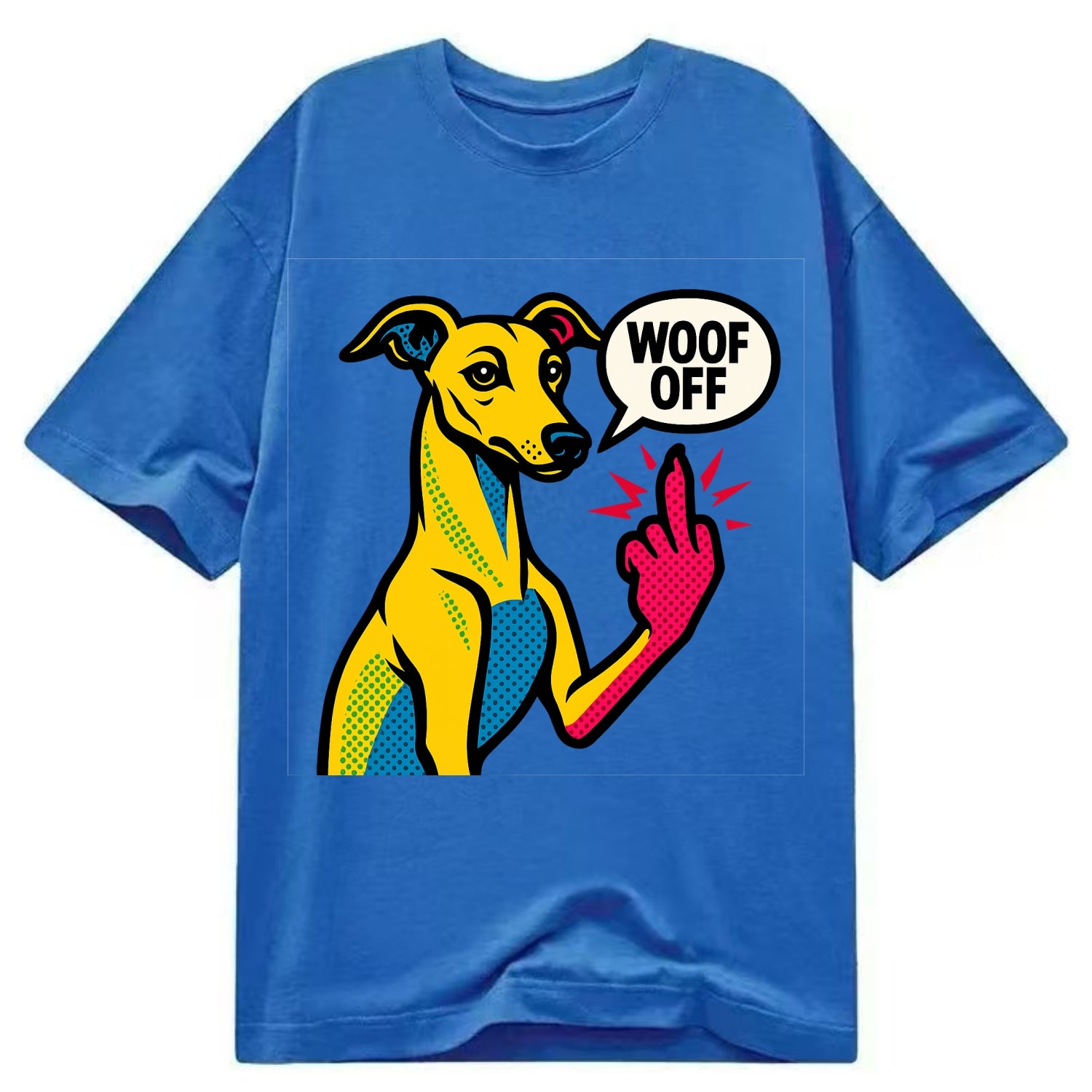 Whippet sleek athletic greyhound-like, elegant long paw giving sass - Classic T-shirt - Blue