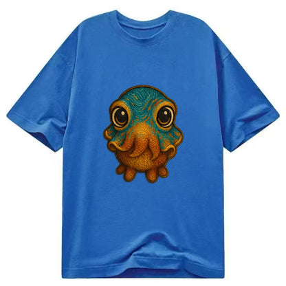 Baby Cuttlefish - color-changing skin, W-shaped pupil, front-facing, hypnotic cute - Classic T-shirt - Blue