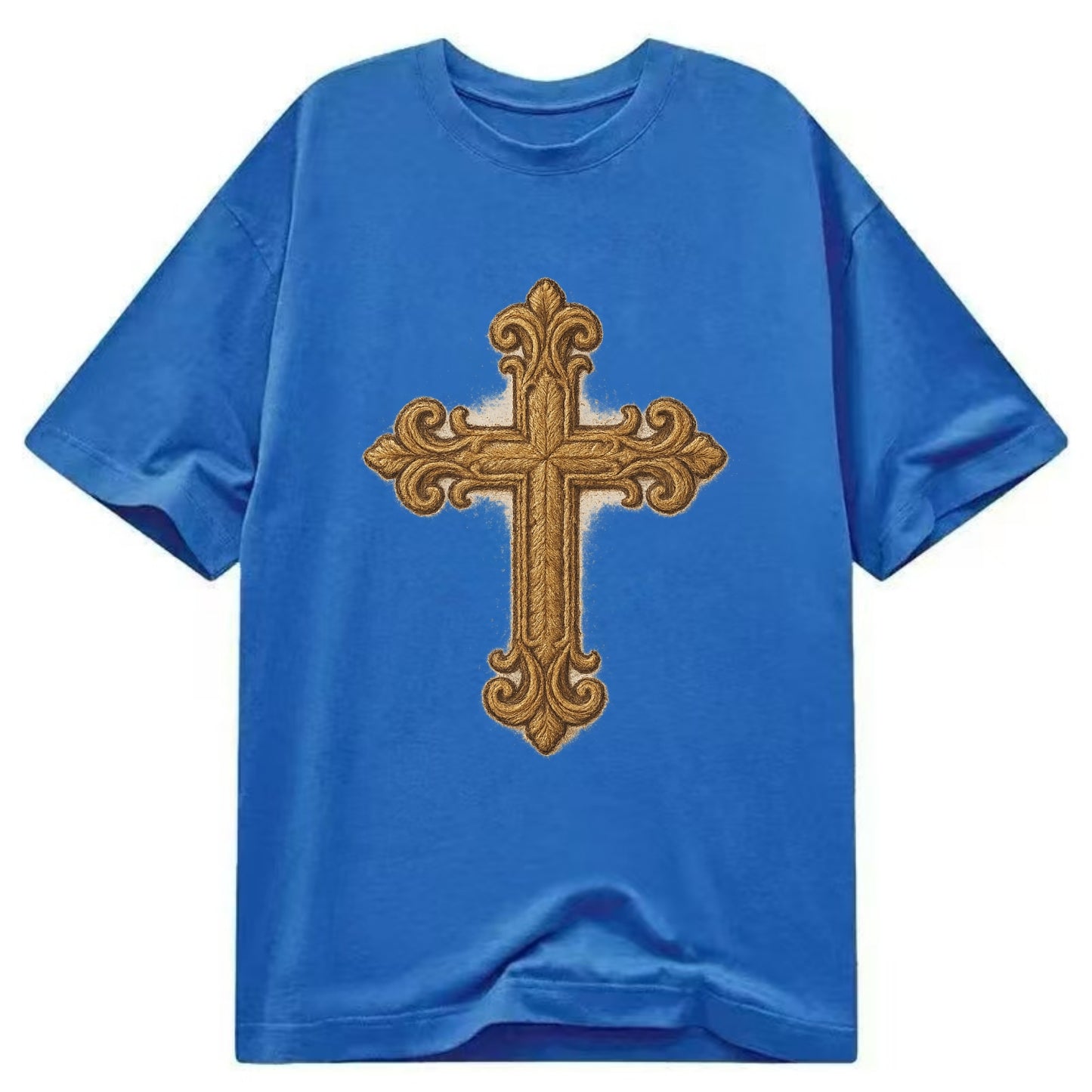 Baroque Cross  - Classic T-shirt - Blue