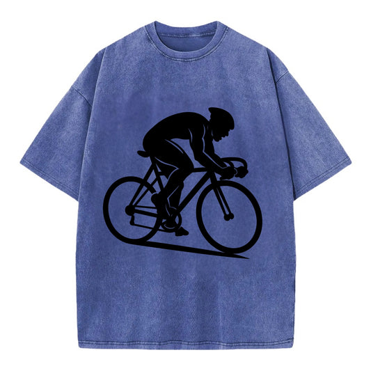 Sprint cyclist racing stance - Vintage T-shirt - Blue