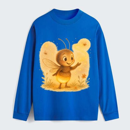 Firefly choreographer arranging synchronized light patterns over a - Classic Long Sleeve Shirt - Blue