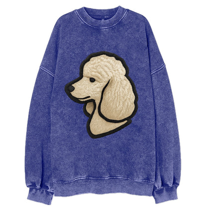 Poodle - Contemporary clean style with s - Vintage Sweatshirt - Blue