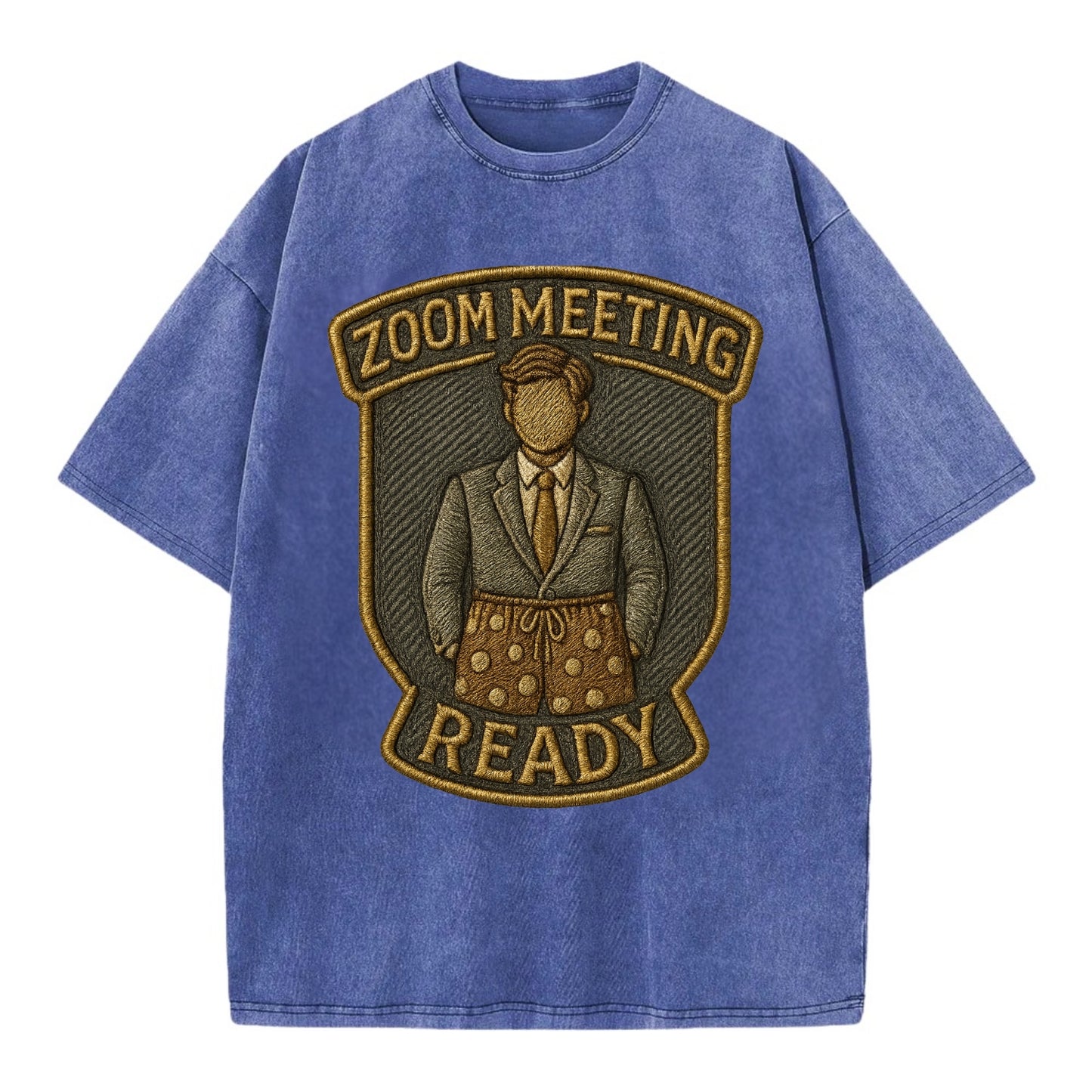 Zoom Meeting Ready  - Vintage T-shirt - Blue