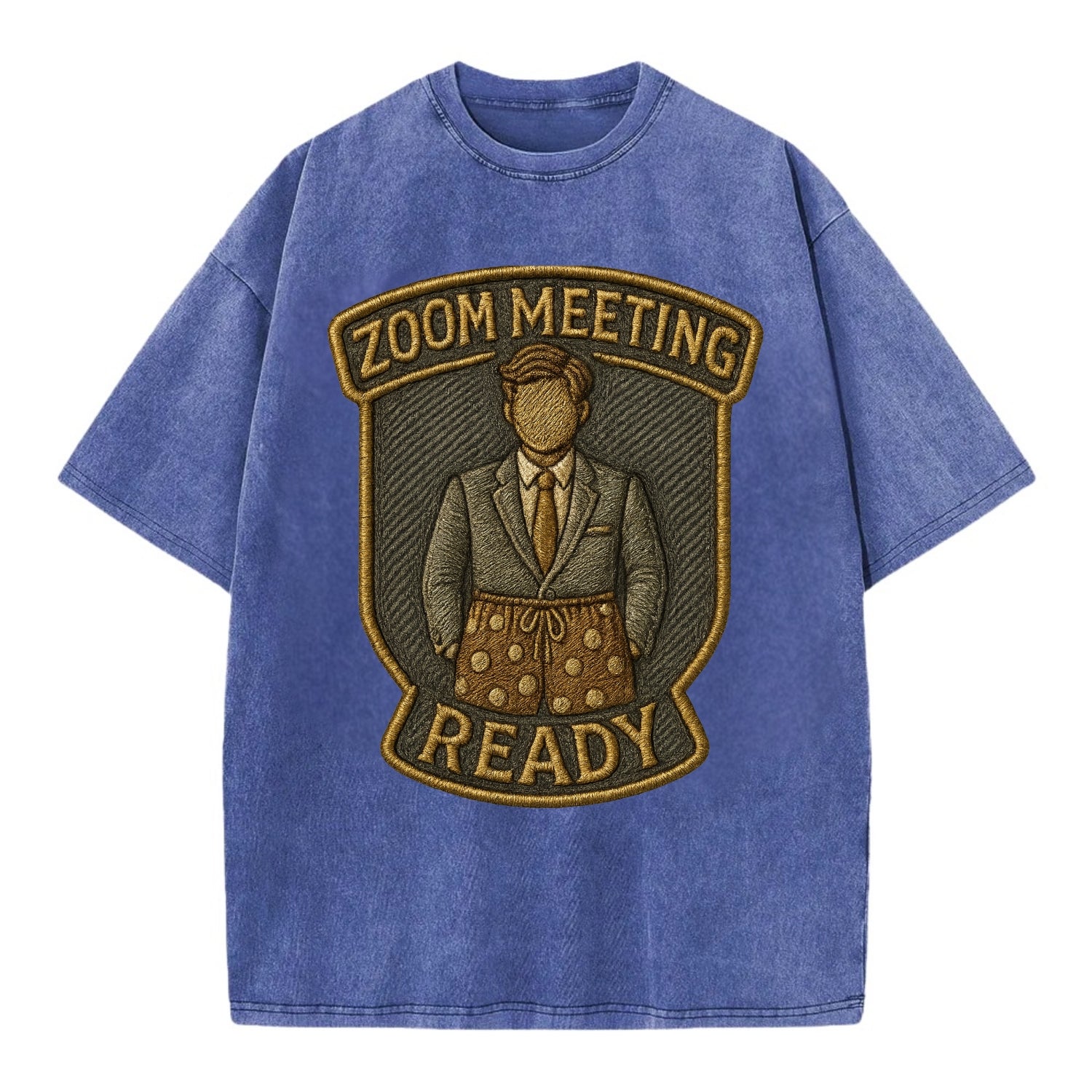Zoom Meeting Ready  - Vintage T-shirt - Blue