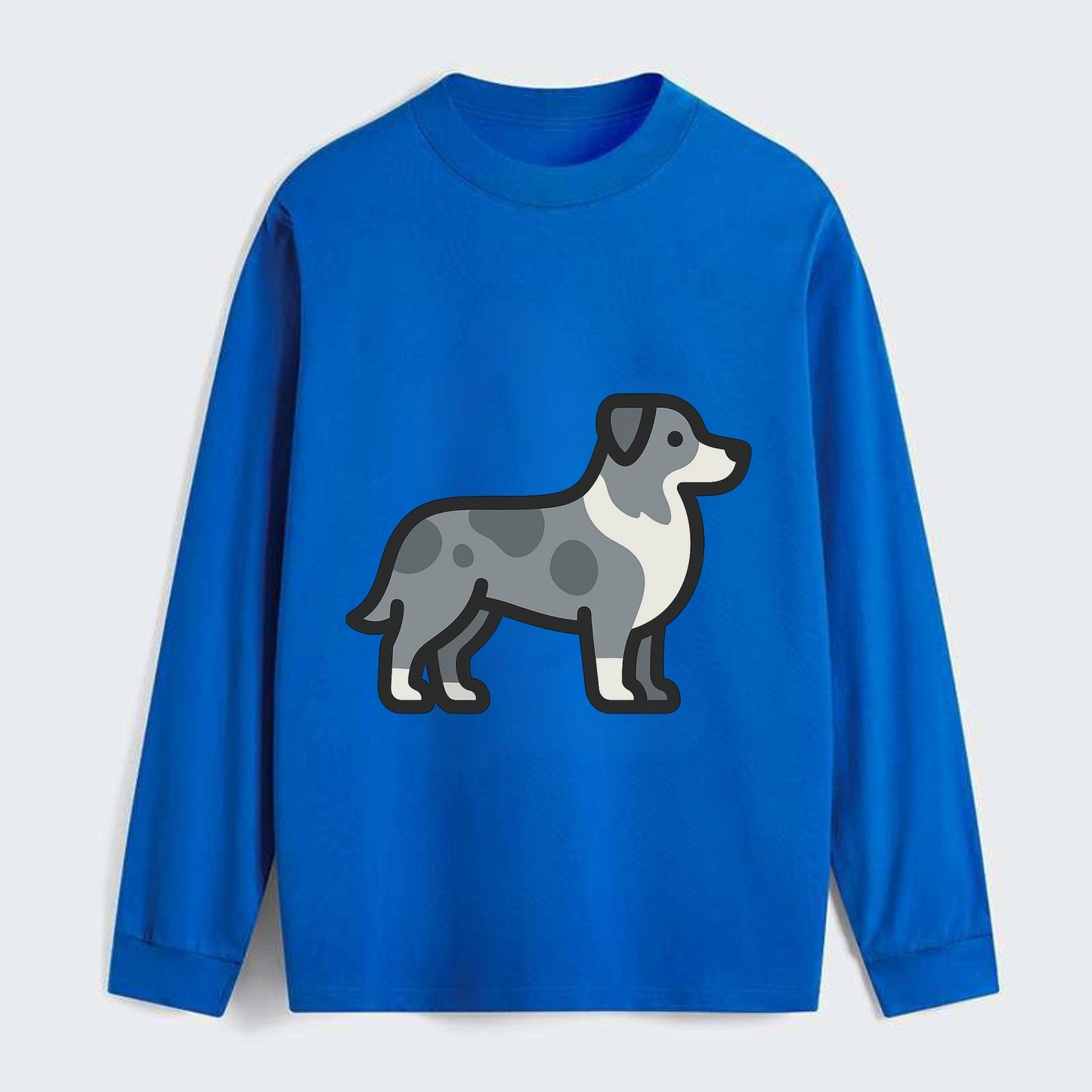 Australian Shepherd - Blue merle flat side profile - Classic Long Sleeve Shirt - Blue