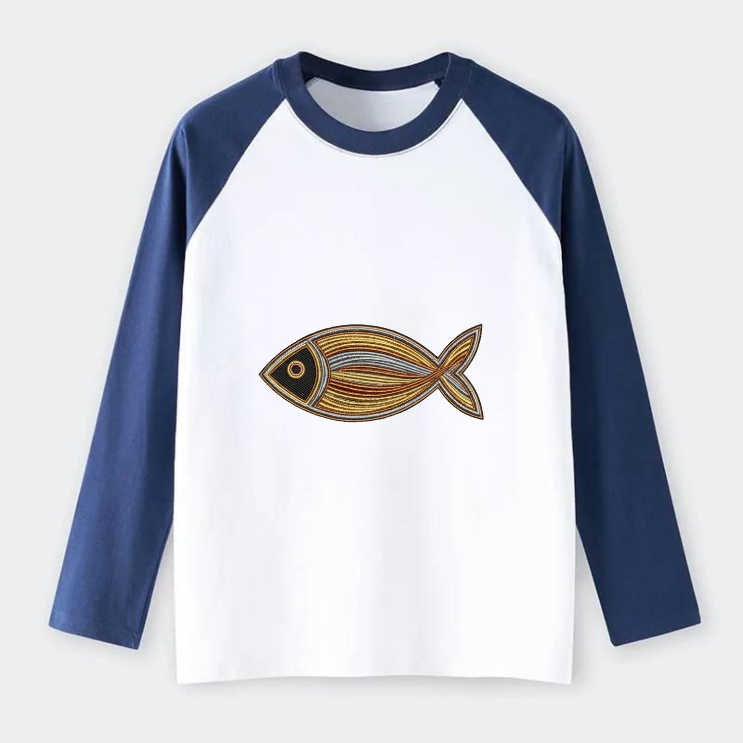 Ichthys - Raglan Long Sleeve T-Shirt - Blue
