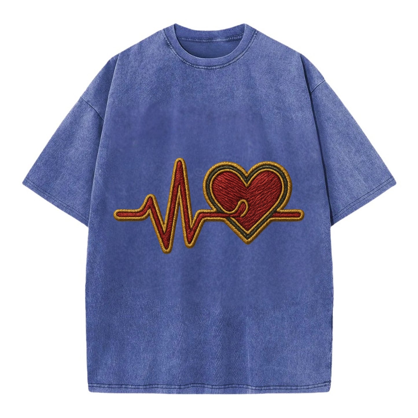 Heartbeat Line  - Vintage T-shirt - Blue