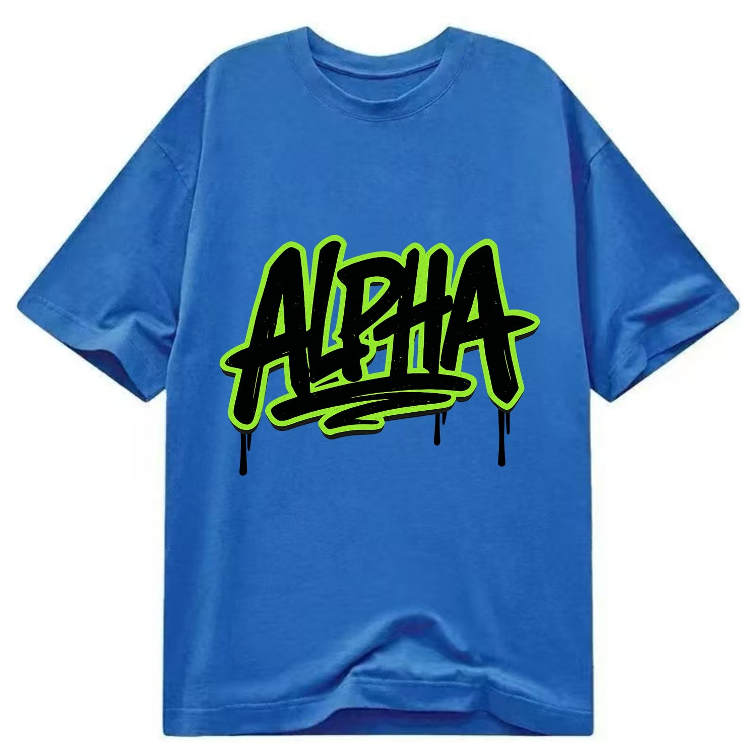 Bold typography design - "ALPHA" - leader of the pack - Classic T-shirt - Blue