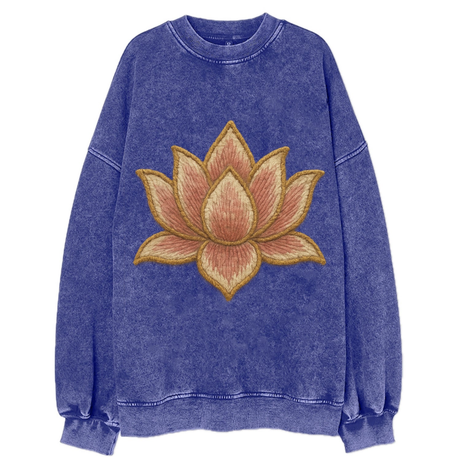 Lotus Flower - Vintage Sweatshirt - Blue