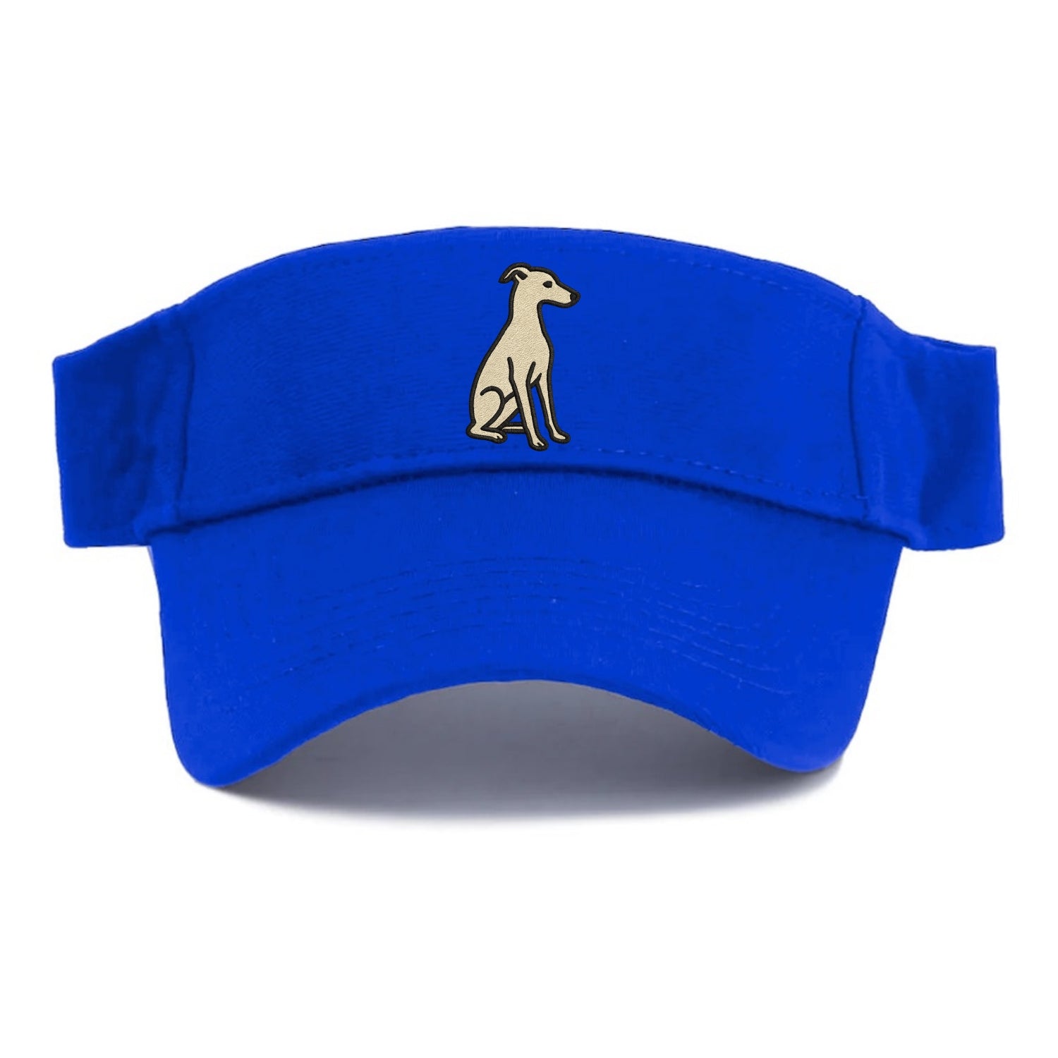 Italian Greyhound - Gray sitting pose - Visor - Blue