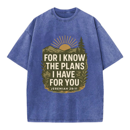 Jeremiah 29:11 Sunrise - Vintage T-shirt - Blue