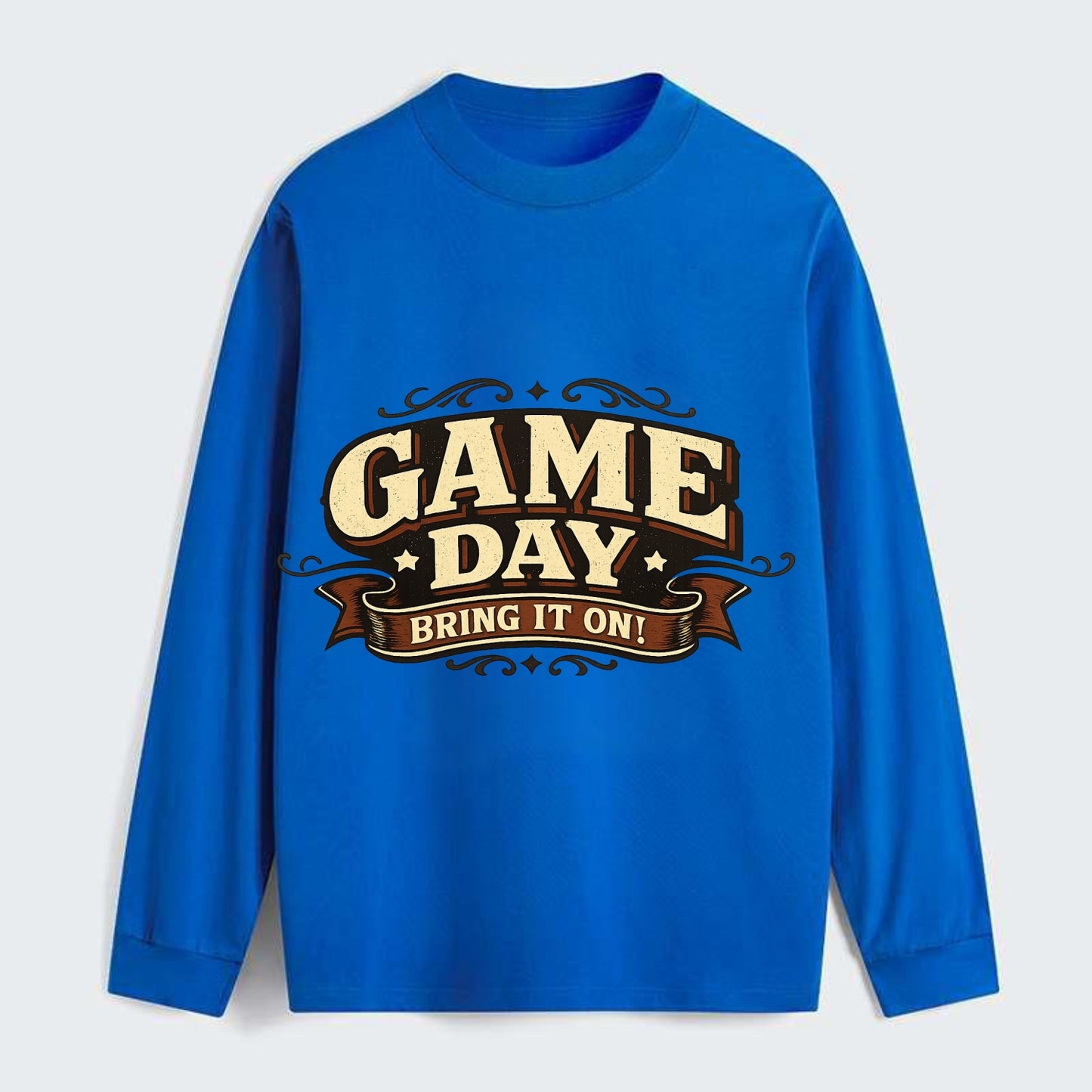 Bold typography design - "GAME DAY" - competition ready, bring it on - Classic Long Sleeve Shirt - Blue