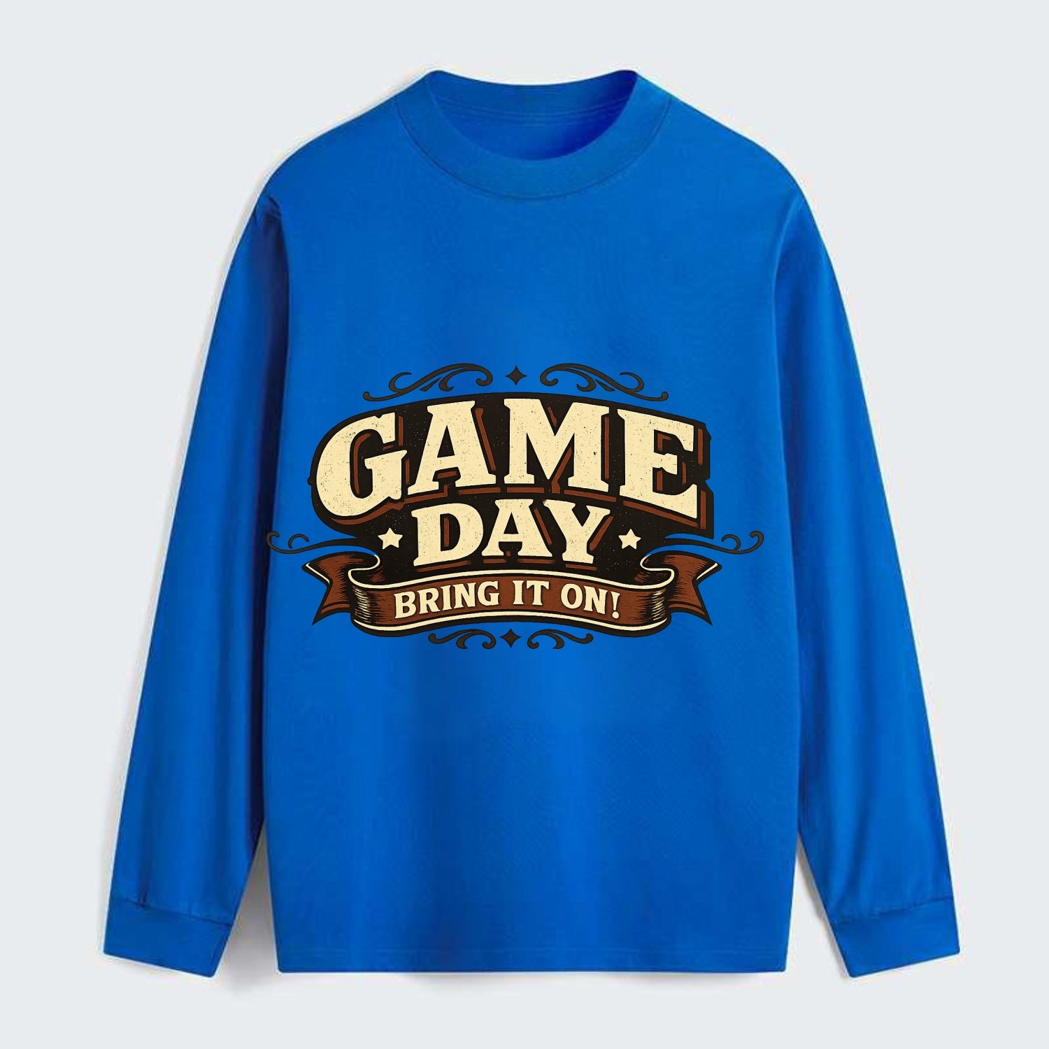 Bold typography design - "GAME DAY" - competition ready, bring it on - Classic Long Sleeve Shirt - Blue