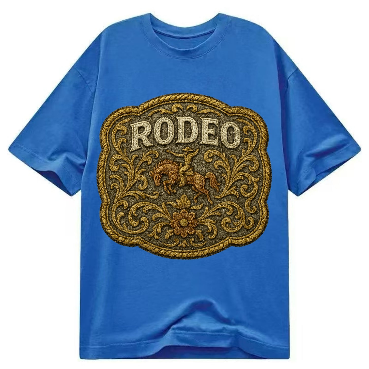 Rodeo Buckle  - Classic T-shirt - Blue