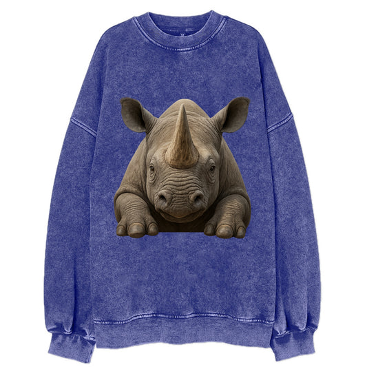 Rhinoceros  - Vintage Sweatshirt - Blue