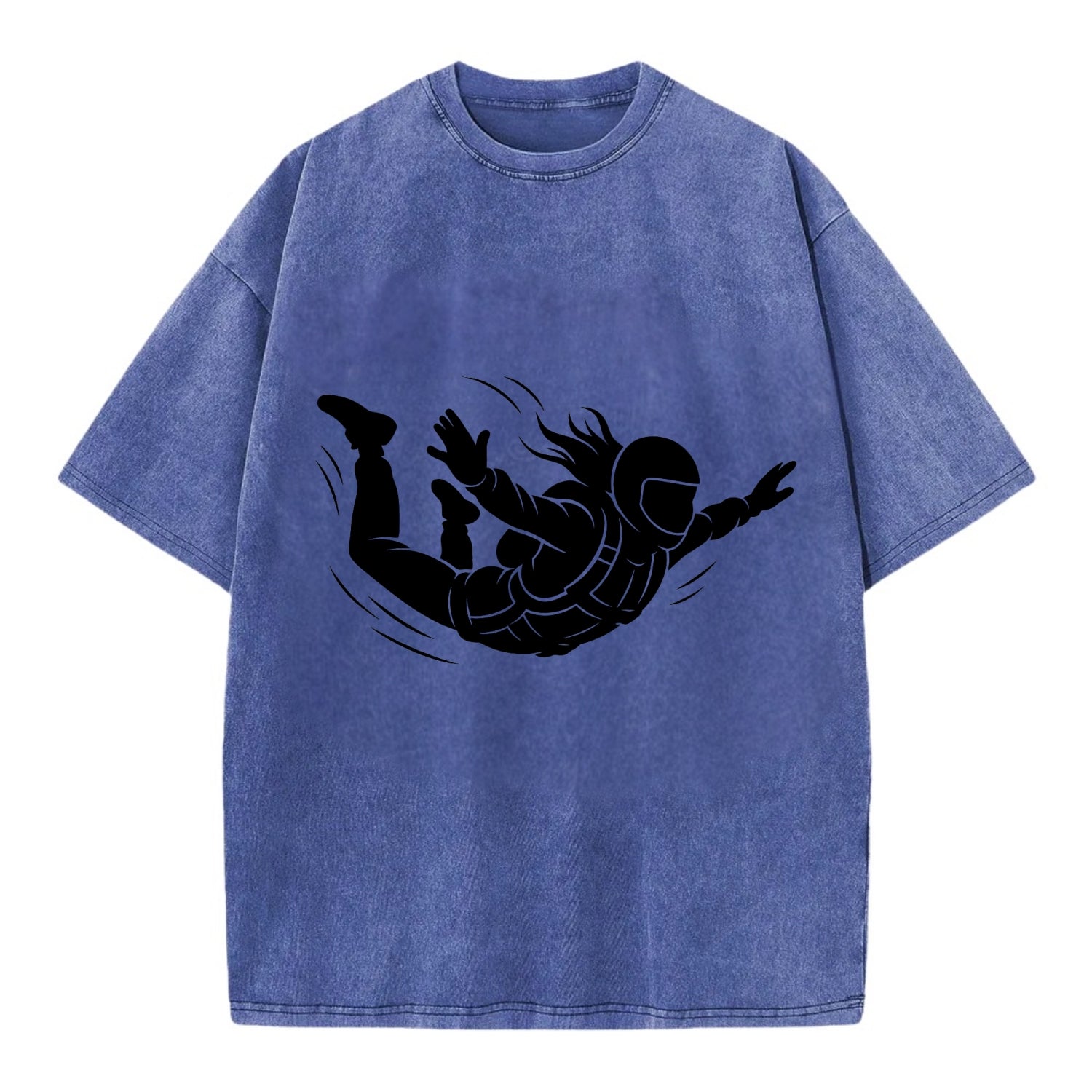 Skydiver free-fall position - Vintage T-shirt - Blue