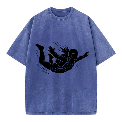 Skydiver free-fall position - Vintage T-shirt - Blue